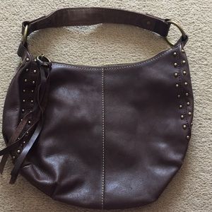 Brown gold studded Lucky Brand Bag